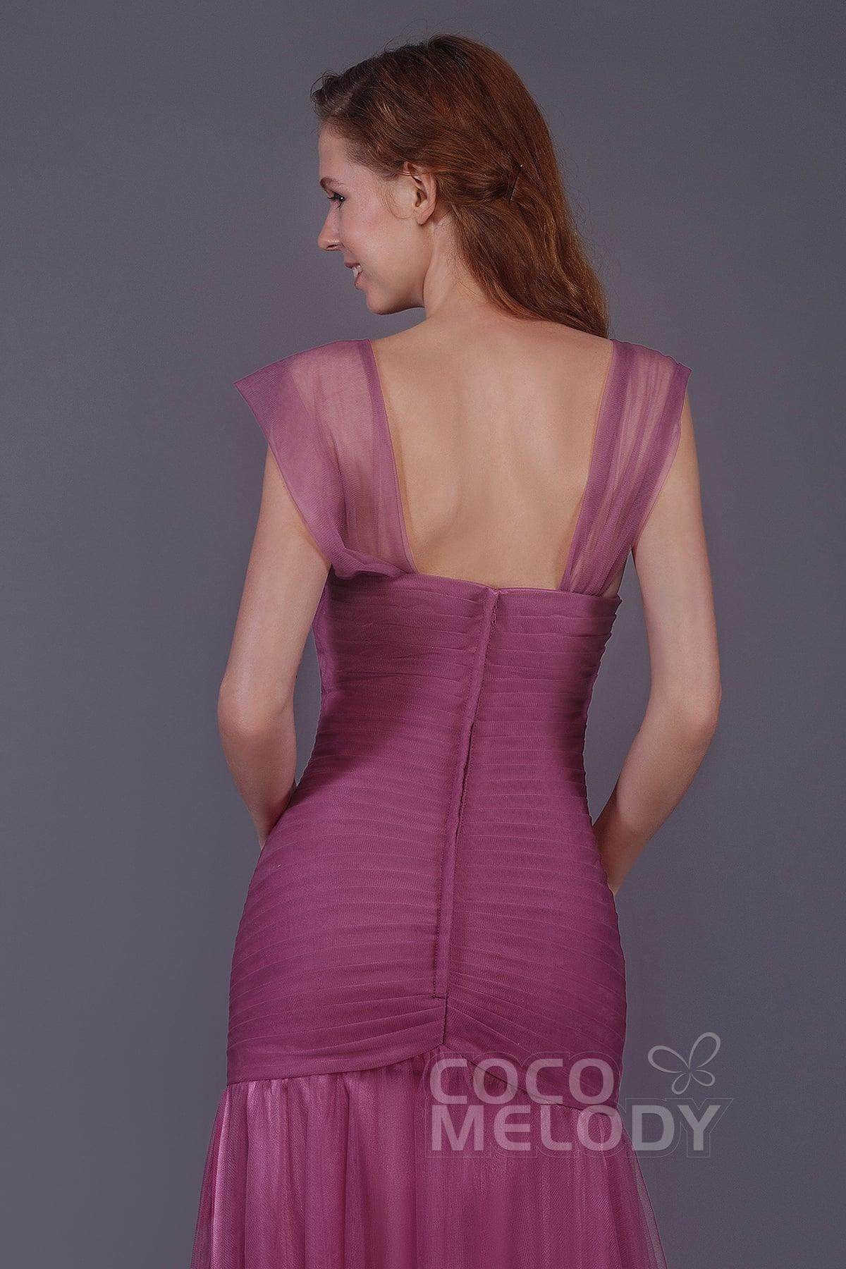 Trumpet-Mermaid Floor Length Tulle Bridesmaid Dress PR3500 - COCOMELODY