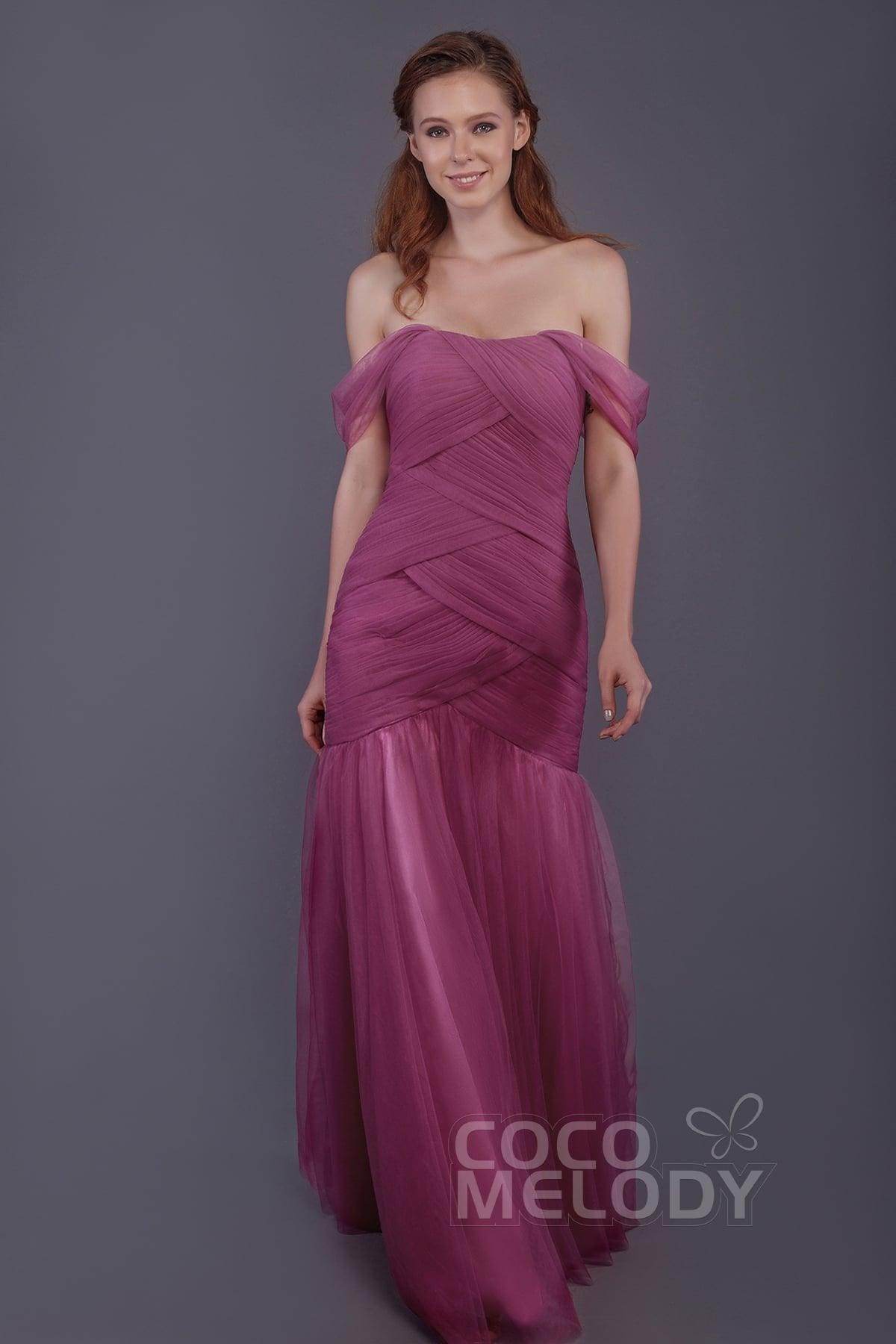 Trumpet-Mermaid Floor Length Tulle Bridesmaid Dress PR3504 - COCOMELODY
