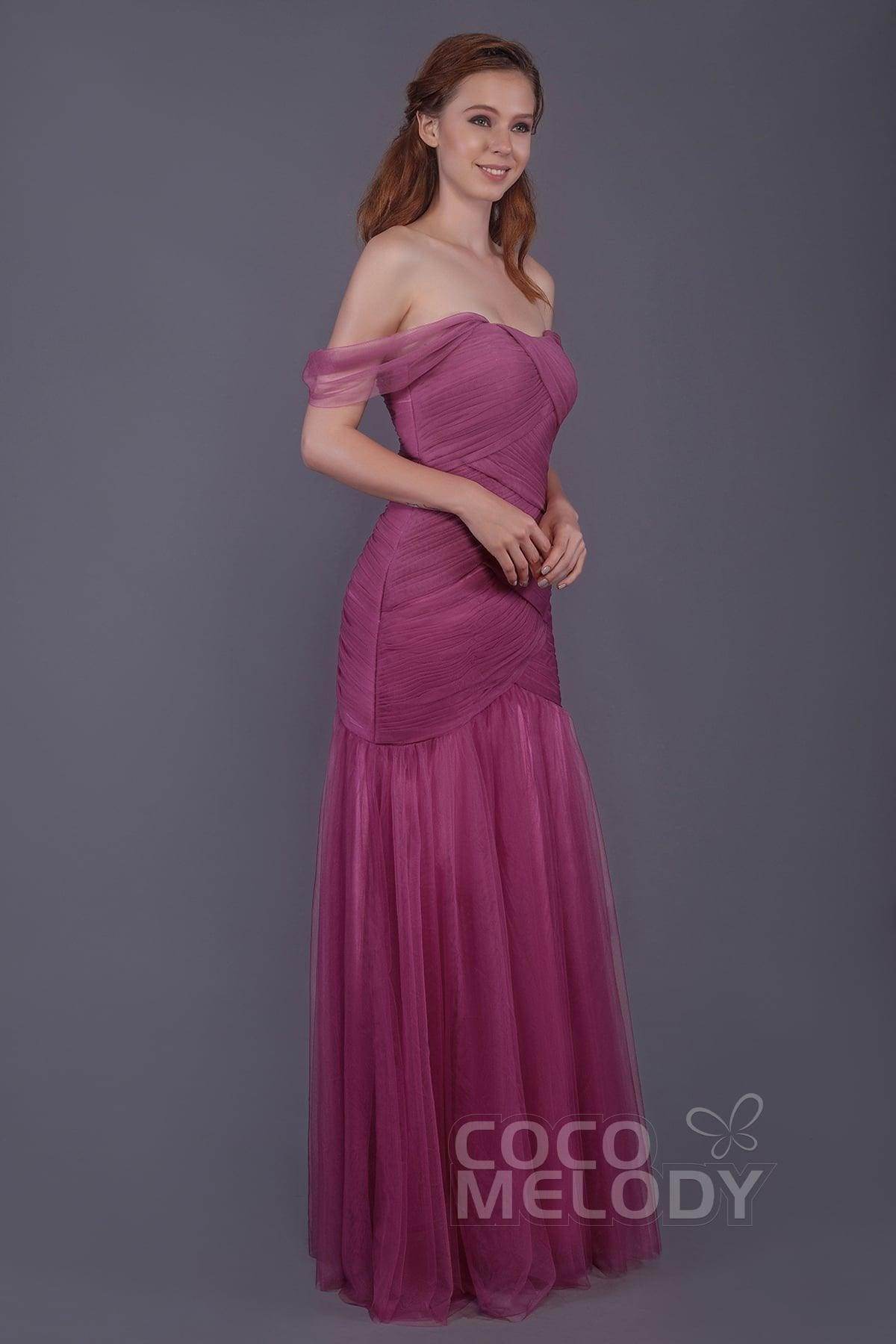 Trumpet-Mermaid Floor Length Tulle Bridesmaid Dress PR3504 - COCOMELODY