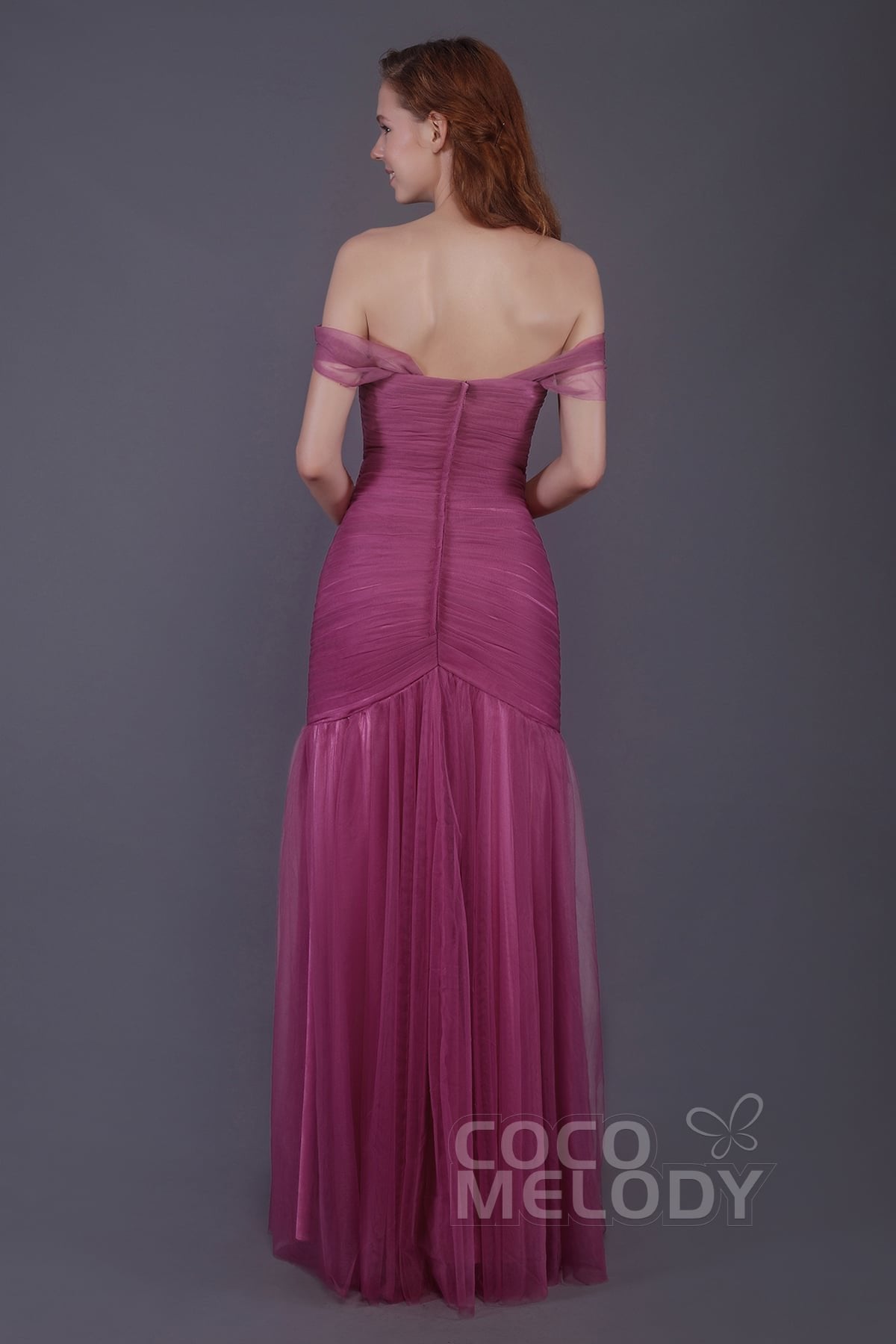 Trumpet-Mermaid Floor Length Tulle Bridesmaid Dress PR3504