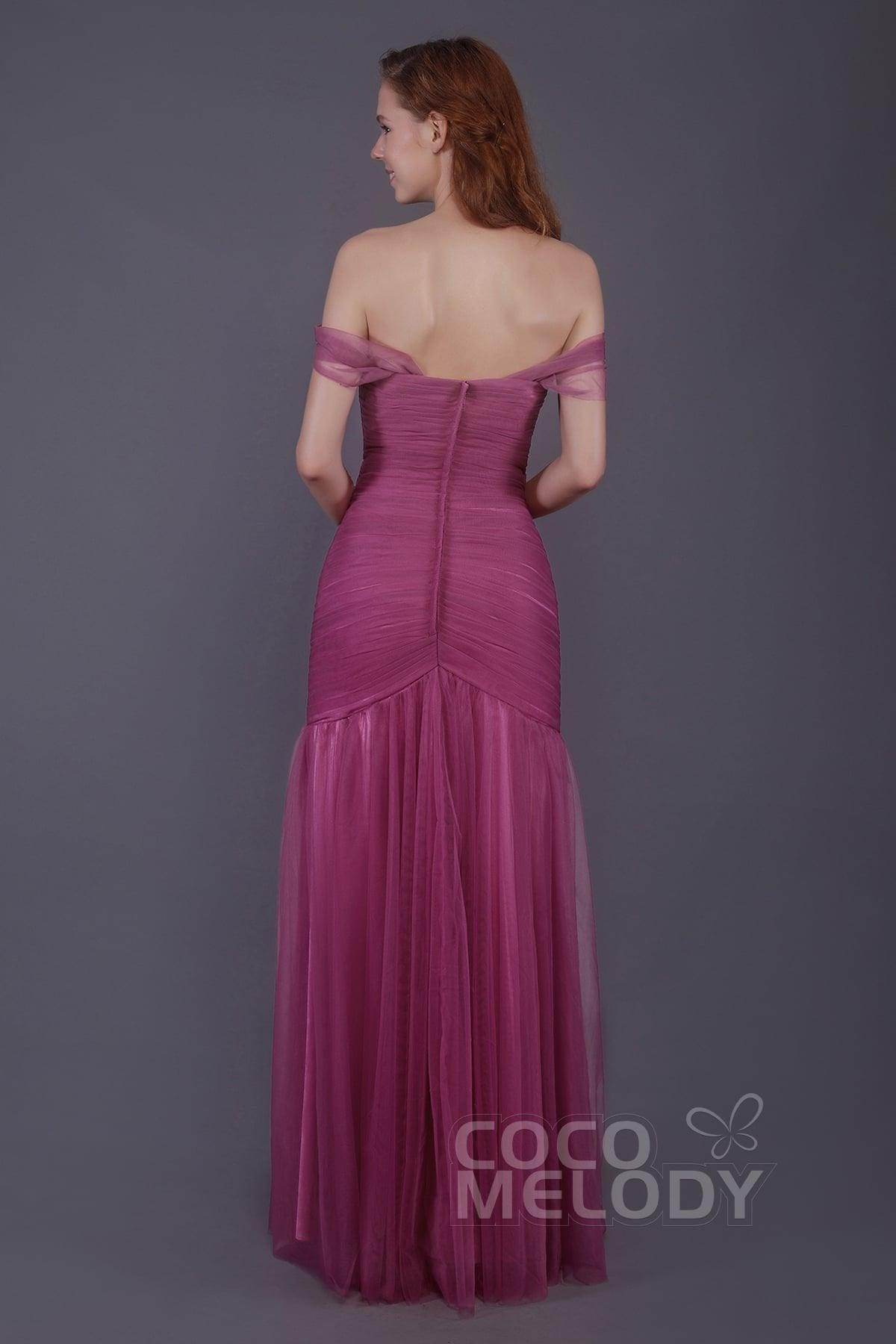 Trumpet-Mermaid Floor Length Tulle Bridesmaid Dress PR3504 - COCOMELODY