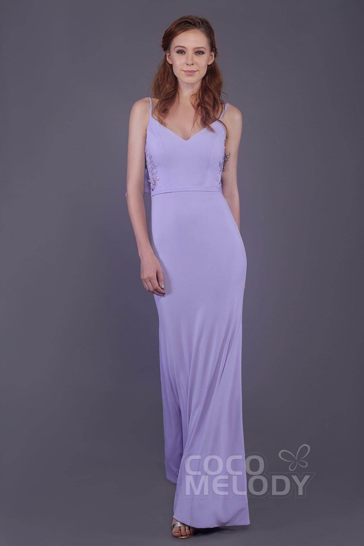 Mermaid Floor Length Knitted Fabric Bridesmaid Dress PR3511 - COCOMELODY