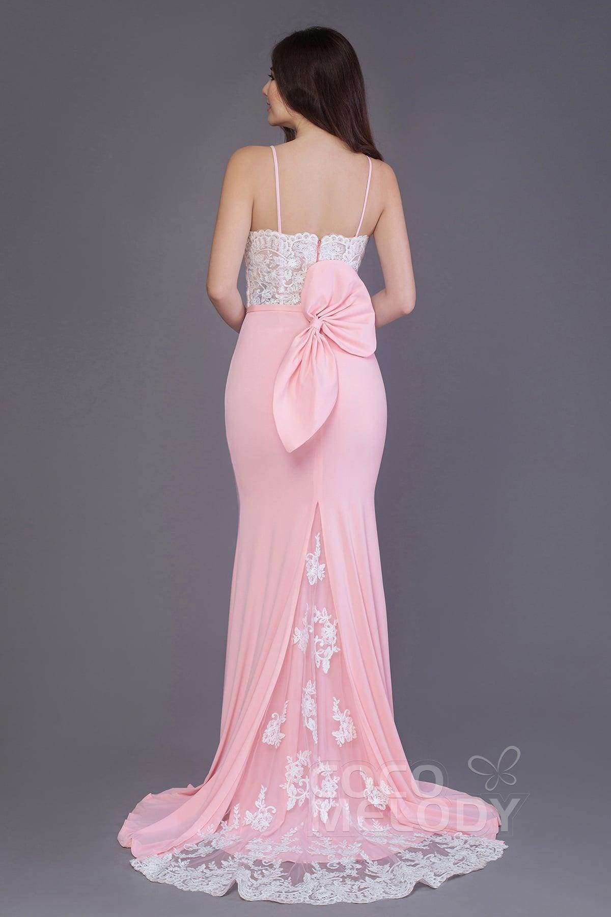 Mermaid Sweep Train Knitted Fabric Bridesmaid Dress PR3565 - COCOMELODY