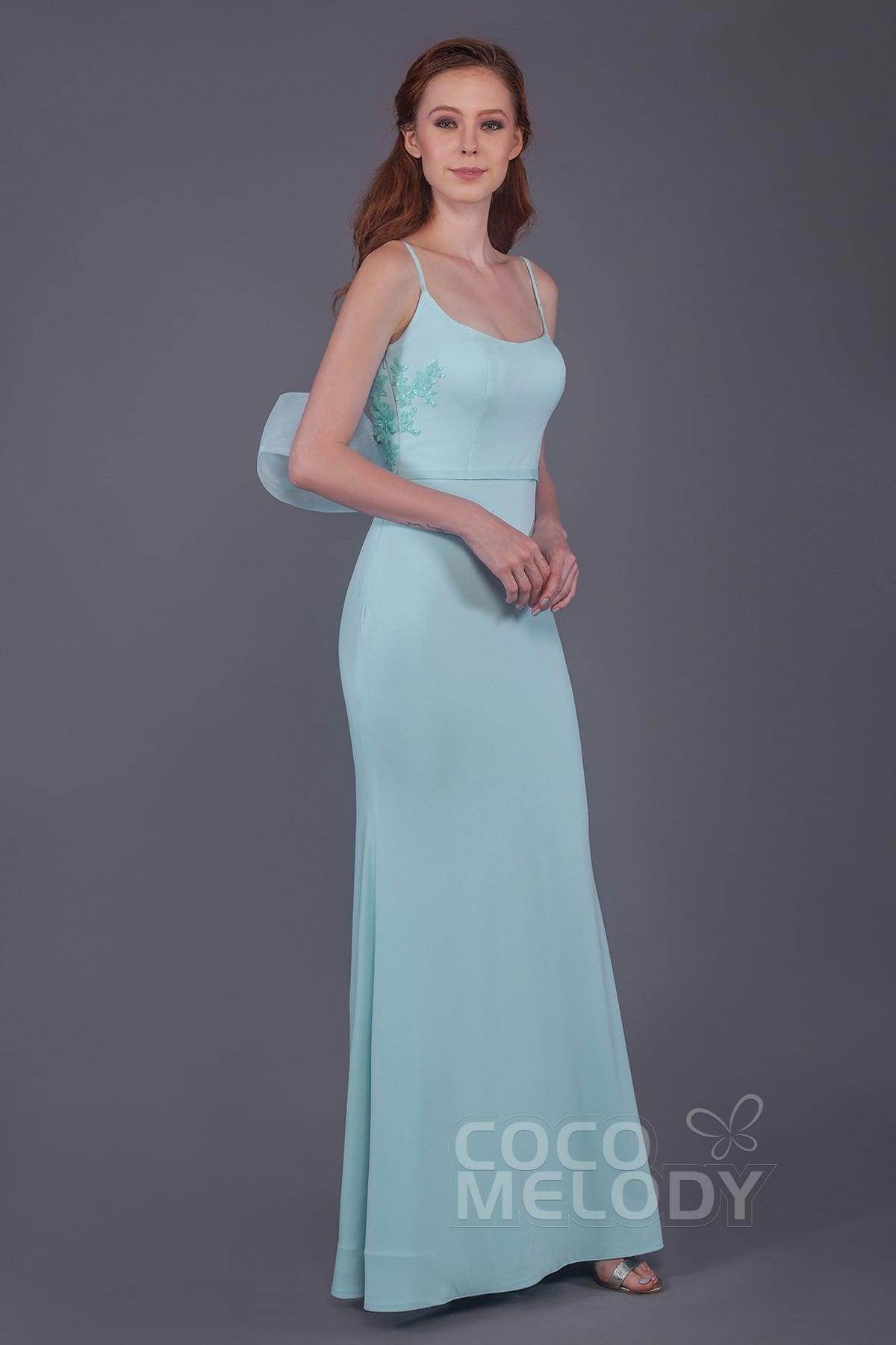 Mermaid Floor Length Knitted Fabric Bridesmaid Dress PR3566 - COCOMELODY