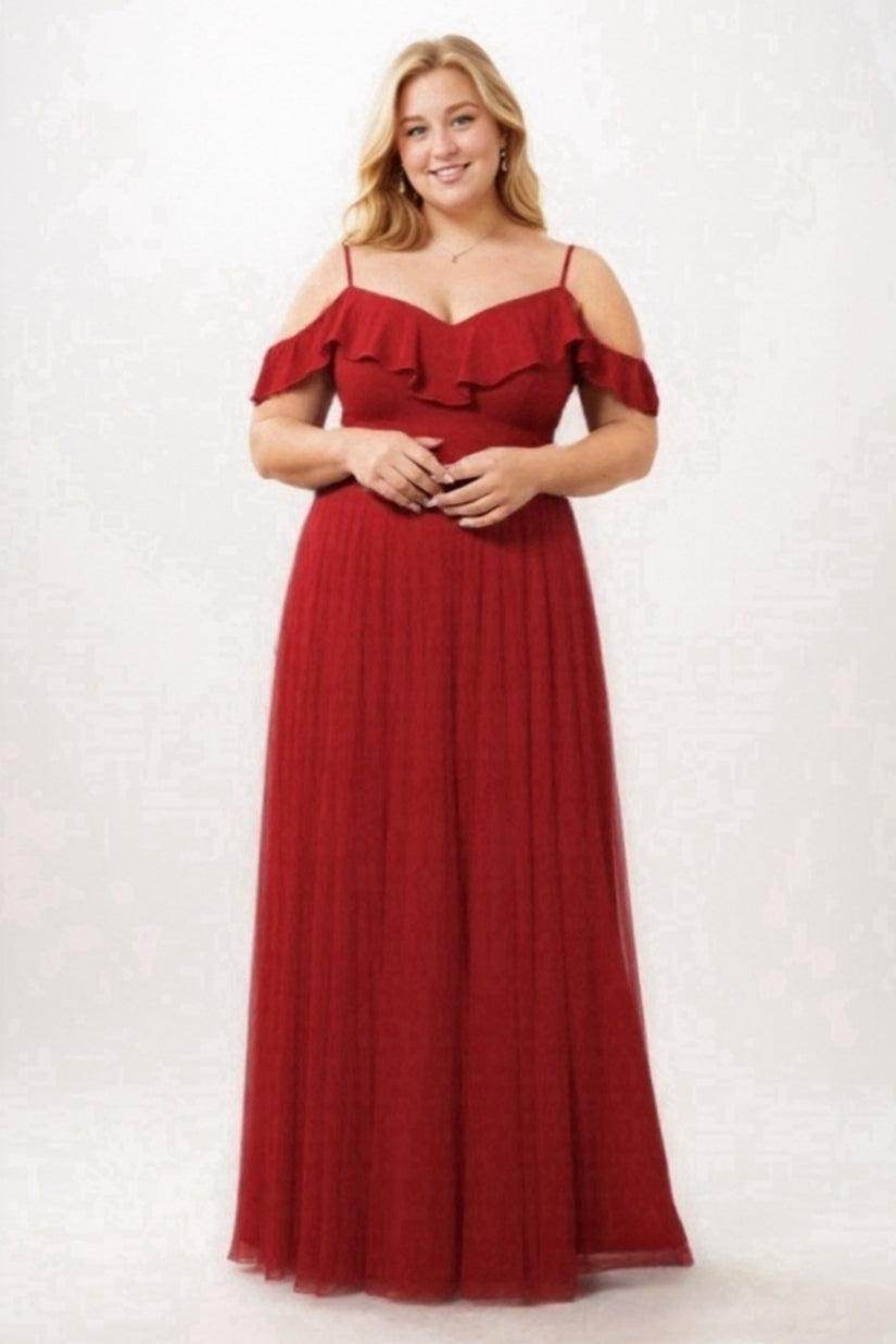 Long Chiffon Plus Size Bridesmaid Dresses with Ruffle Sleeves COCOMELODY PR3570PS, Hunter Green Long Chiffon Plus Size Bridesmaid Dresses with Ruffle Sleeves COCOMELODY PR3570PS, Hunter Green
