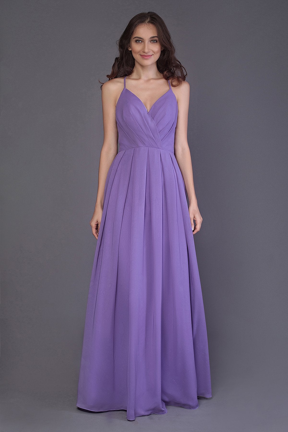 Sheath-Column Floor Length Chiffon Bridesmaid Dress PR3572