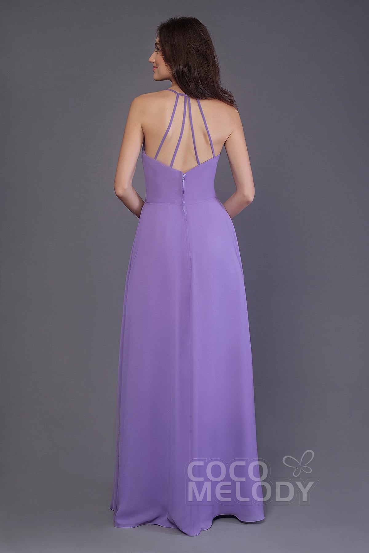 Sheath-Column Floor Length Chiffon Bridesmaid Dress PR3572