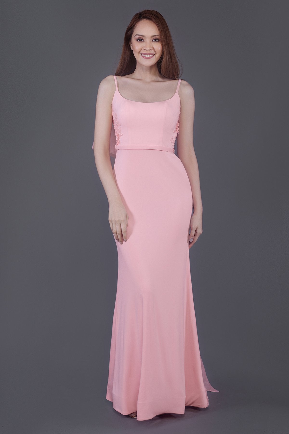 Mermaid Floor Length Knitted Fabric Bridesmaid Dress PR3594