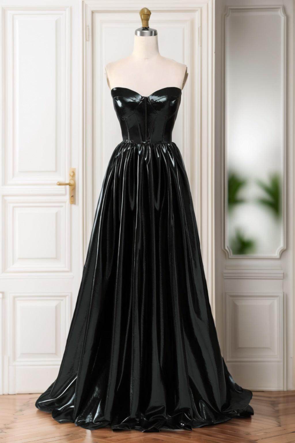 A-Line Sweep-Brush Train Hot Stamping Cloth Prom Dress CS0446 - COCOMELODY