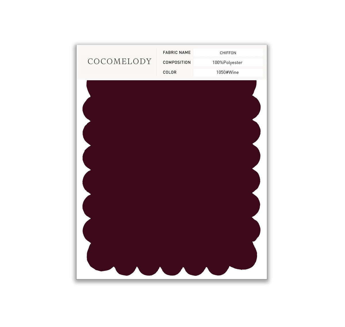 Chiffon Fabric Swatch in Single Color SWCH16001 - 3 Days / Wine - COCOMELODY