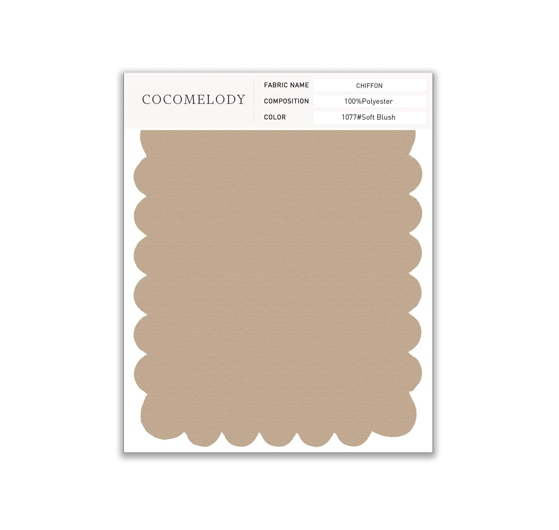 Chiffon Fabric Swatch in Single Color SWCH16001 - COCOMELODY