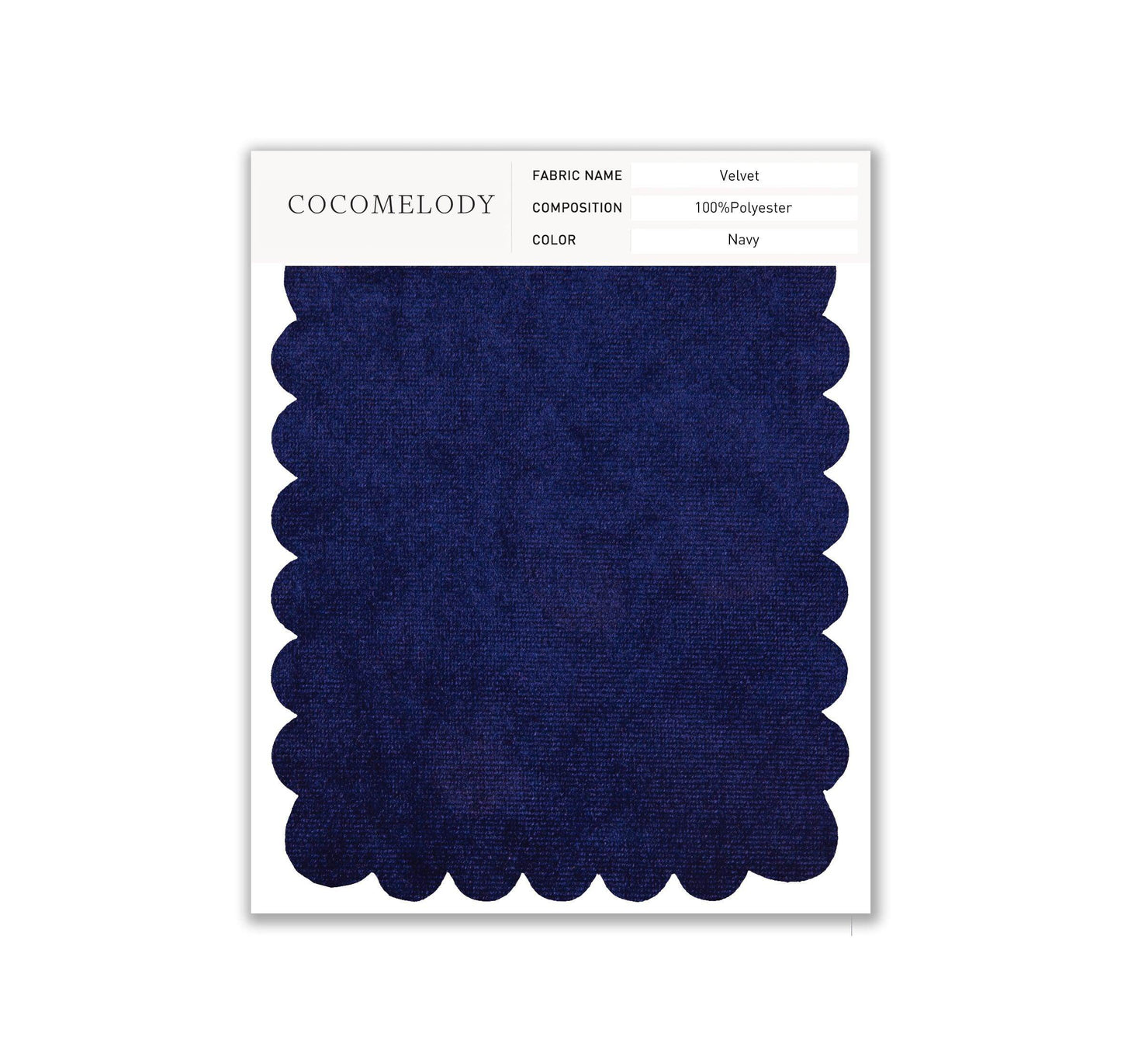 Velvet Fabric Swatch in Single Color SWVT19004 - COCOMELODY