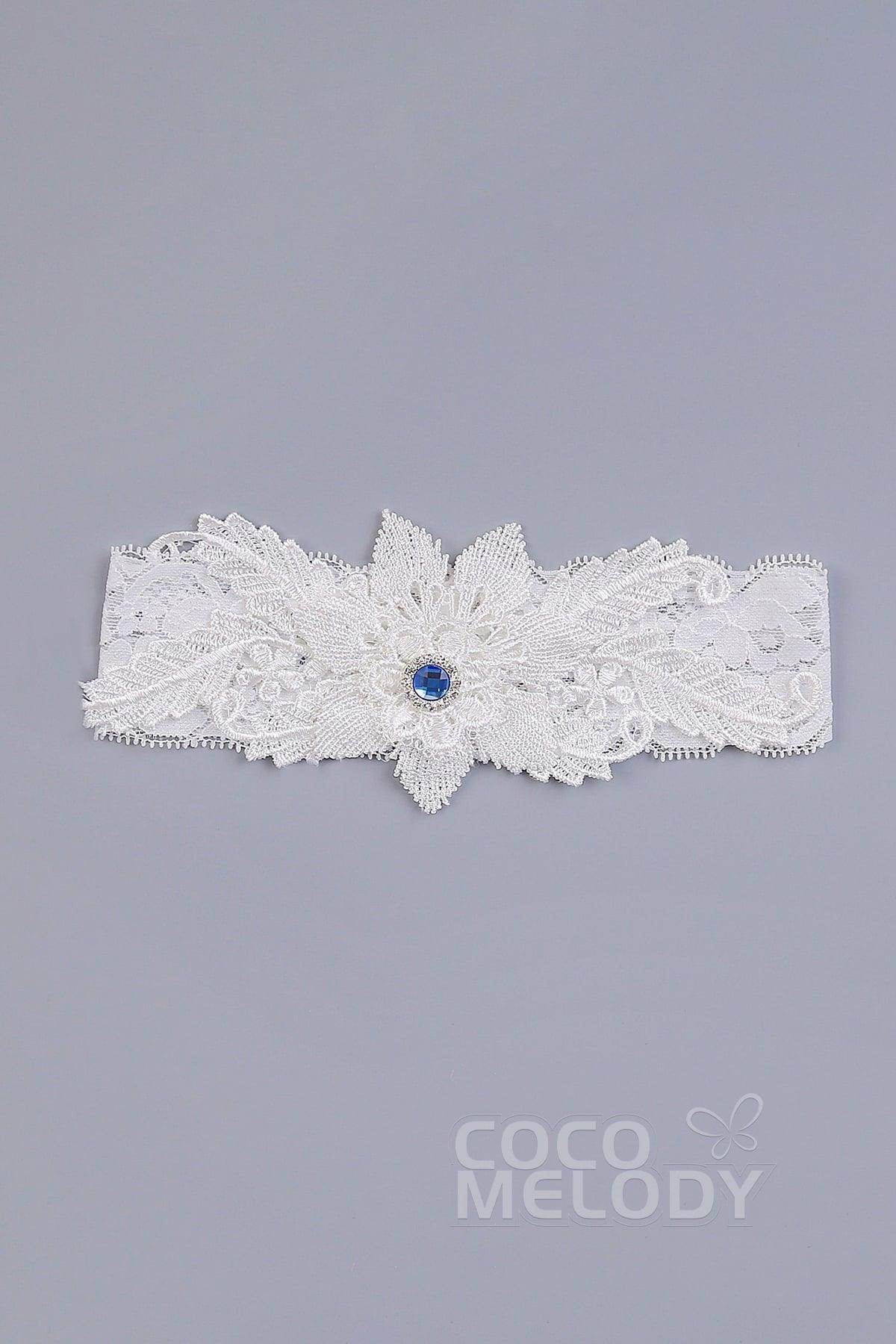 Lace Wedding Garter with Diamond WD17002 - COCOMELODY