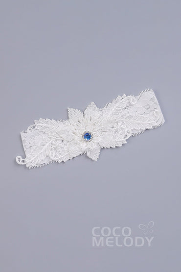 Lace Wedding Garter with Diamond WD17002