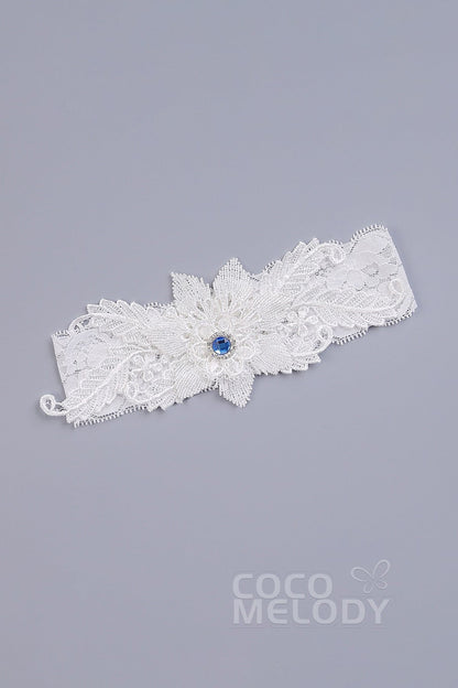 Lace Wedding Garter with Diamond WD17002