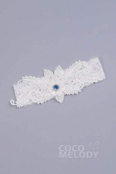 Lace Wedding Garter with Diamond WD17002 - COCOMELODY