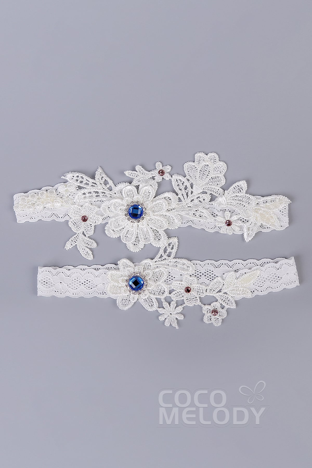 Lace Wedding Garter with Diamond WD17015
