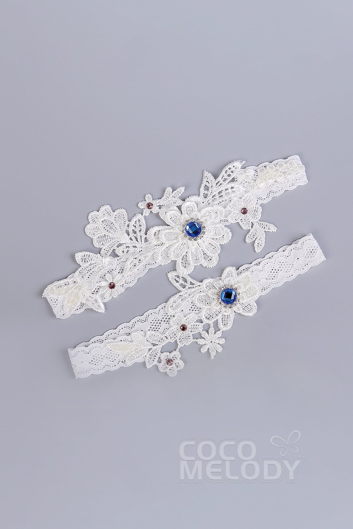 Lace Wedding Garter with Diamond WD17015