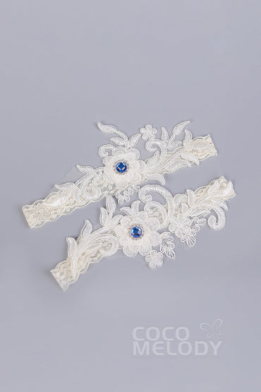 Lace Wedding Garter with Diamond WD17017