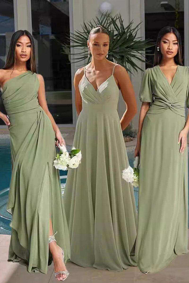 A-Line Maxi Chiffon Bridesmaid Dress 837521191592 - COCOMELODY