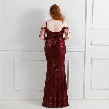 Trumpet-Mermaid Floor Length Sequins Evening Dress 647407958301 - COCOMELODY