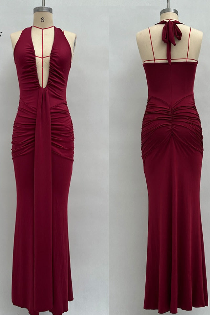 Mermaid Floor length Knitted Semi Formal Wedding Guest Dresses 917018224683