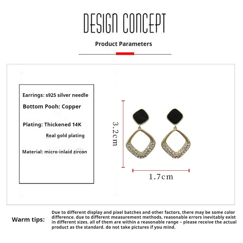 Geometric diamond diamond earrings drop 649850728738 - COCOMELODY