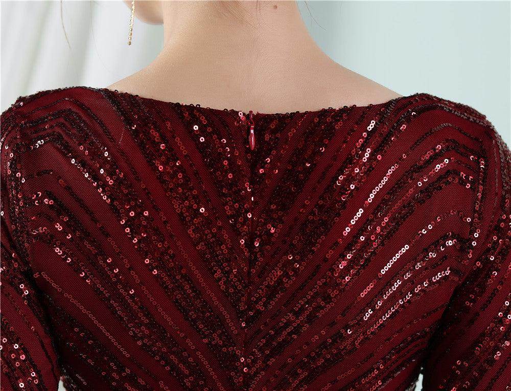Sheath-column floor length sequined dress 677618007679 - COCOMELODY