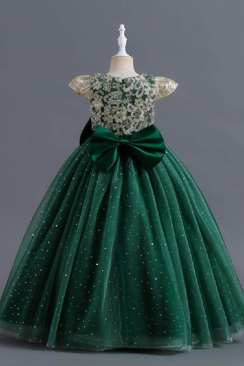 Ball Gown Floor Length Tulle Lace Flower Girl Dress 684775818852 - COCOMELODY