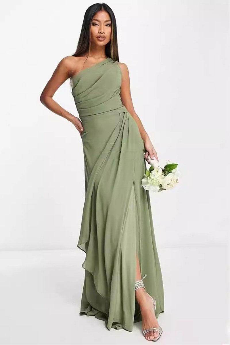 A-Line Maxi Chiffon Bridesmaid Dress 837521191592 - COCOMELODY