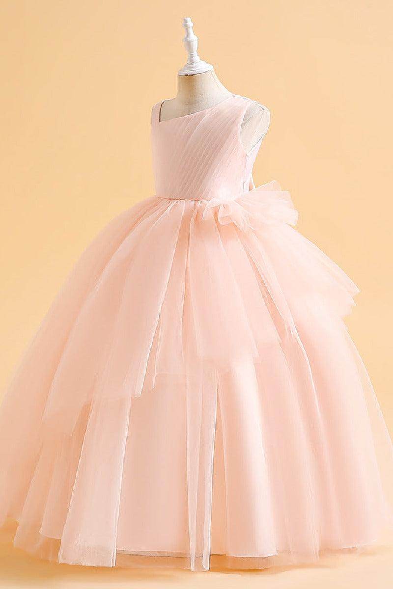 A-Line Maxi Tulle Flower Girl Dress 682982626293 - COCOMELODY