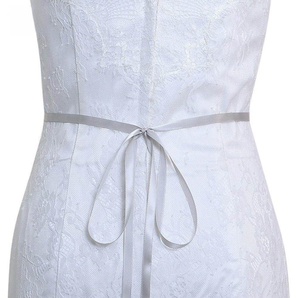 Ribbons Wedding Sash with Rhinestone Imitation Pearl 839584357990 - COCOMELODY