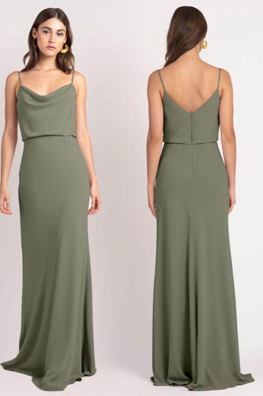 A-Line Maxi Chiffon Bridesmaid Dress 818808852375 - COCOMELODY