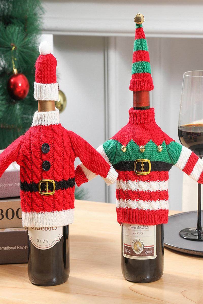 Christmas decorations wine knit bottle set holiday scene layout 768517703785 - COCOMELODY
