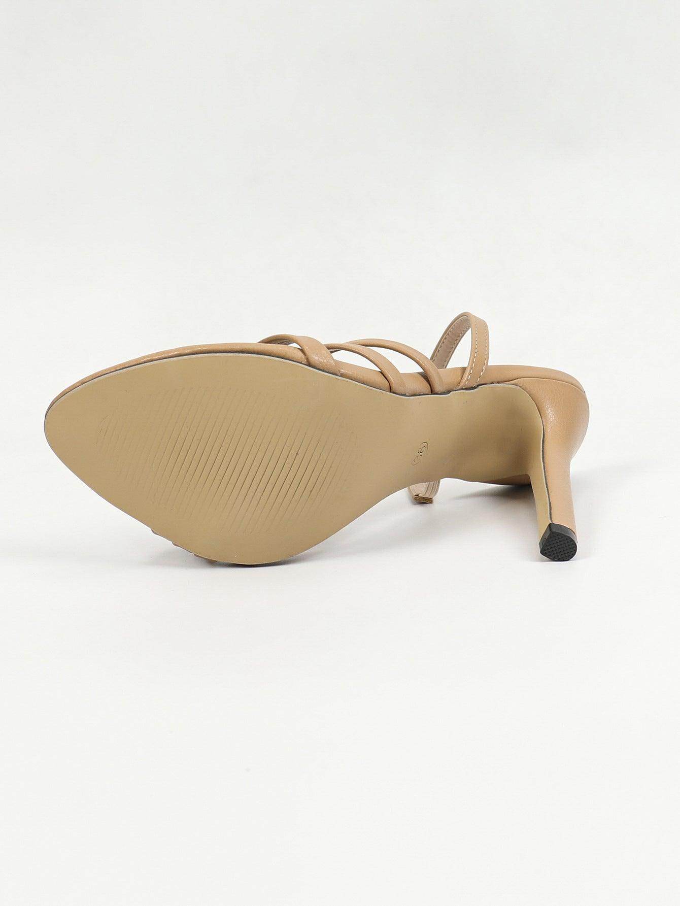 Faux Leather Pointy Stiletto heel Sandals 816759108691 - COCOMELODY