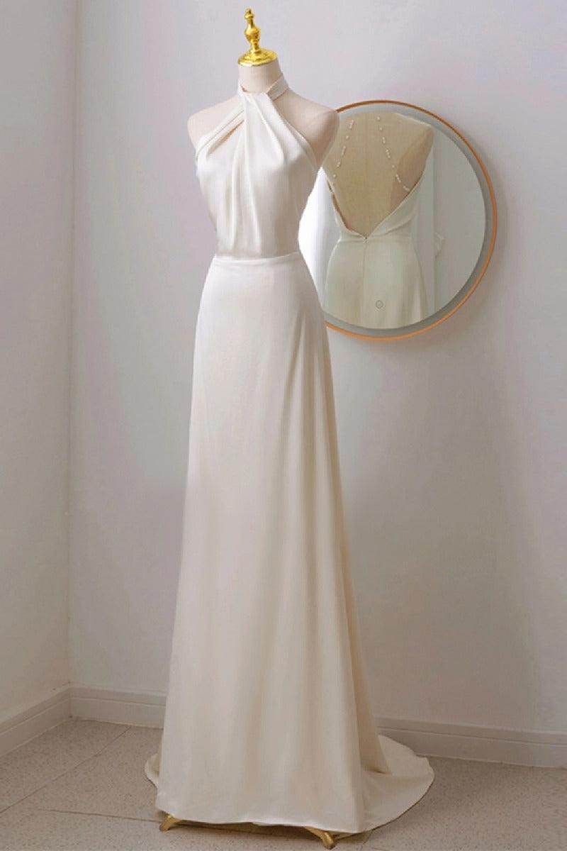 j crew halter wedding dress I Tried On a J. Crew Wedding Dress Over the Holidays, and Here's What I Thought