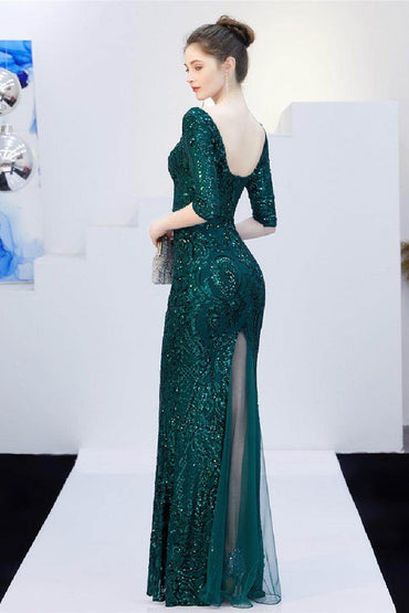 Sheath-column floor length sequined dress 646843637337 - COCOMELODY