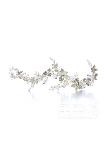 Elegant Alloy Headpiece with Imitation Pearl AH17036 - COCOMELODY