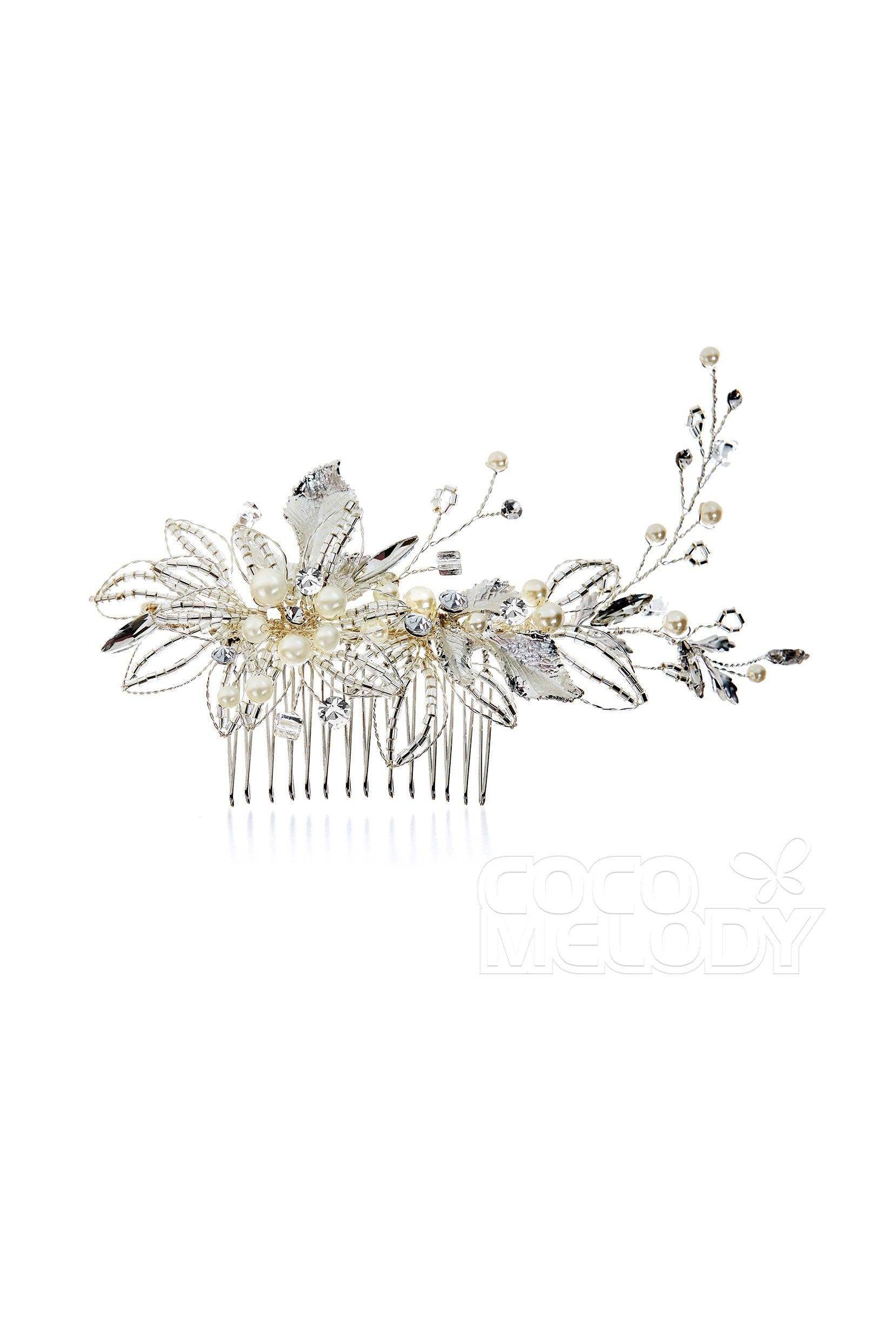 Charming Alloy Hair Combs with Imitation Pearl AH17040 - COCOMELODY