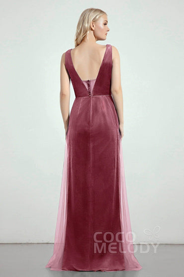 Sheath-Column Floor Length Bridesmaid Dress Formal Dresses CB0275 - COCOMELODY