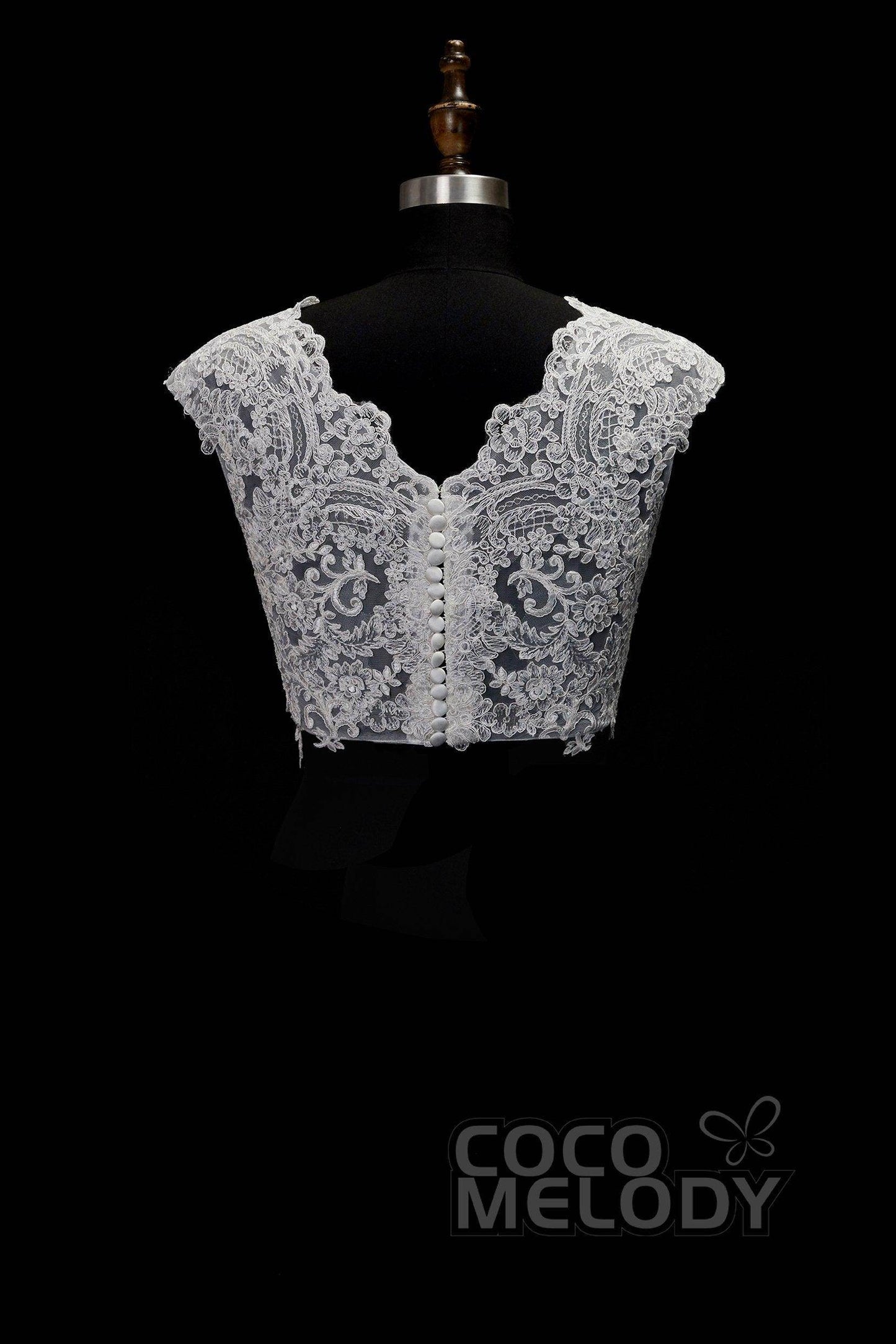 Timeless Ivory Lace Cap Sleeve Wedding Wrap CX0015003 - COCOMELODY