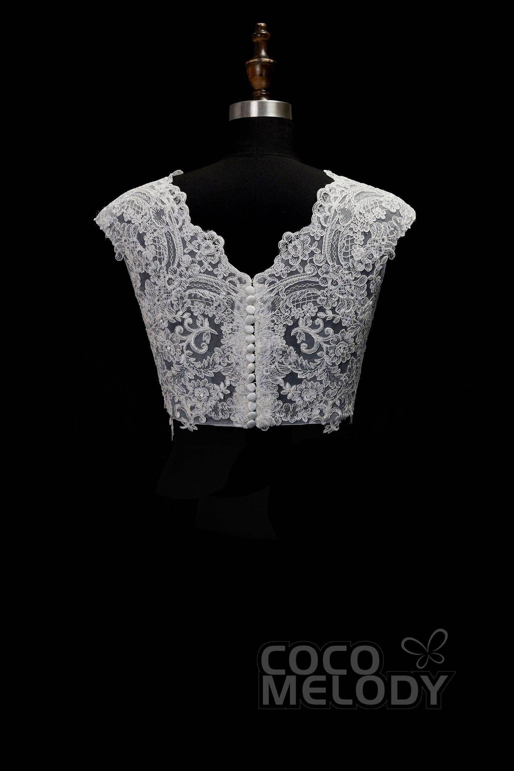 Timeless Ivory Lace Cap Sleeve Wedding Wrap CX0015003 - COCOMELODY