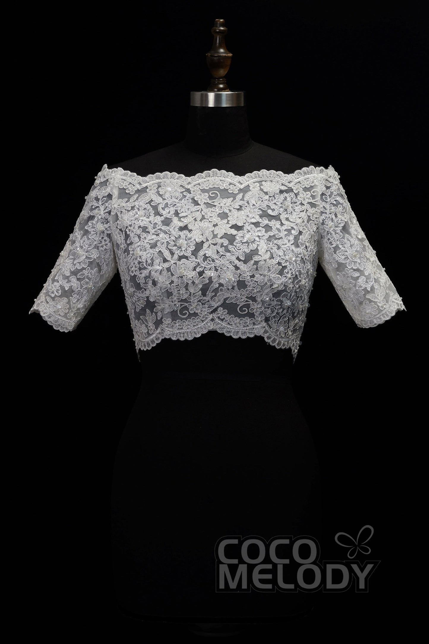 Charming Ivory Lace Half Sleeve Wedding Wrap CX0015001