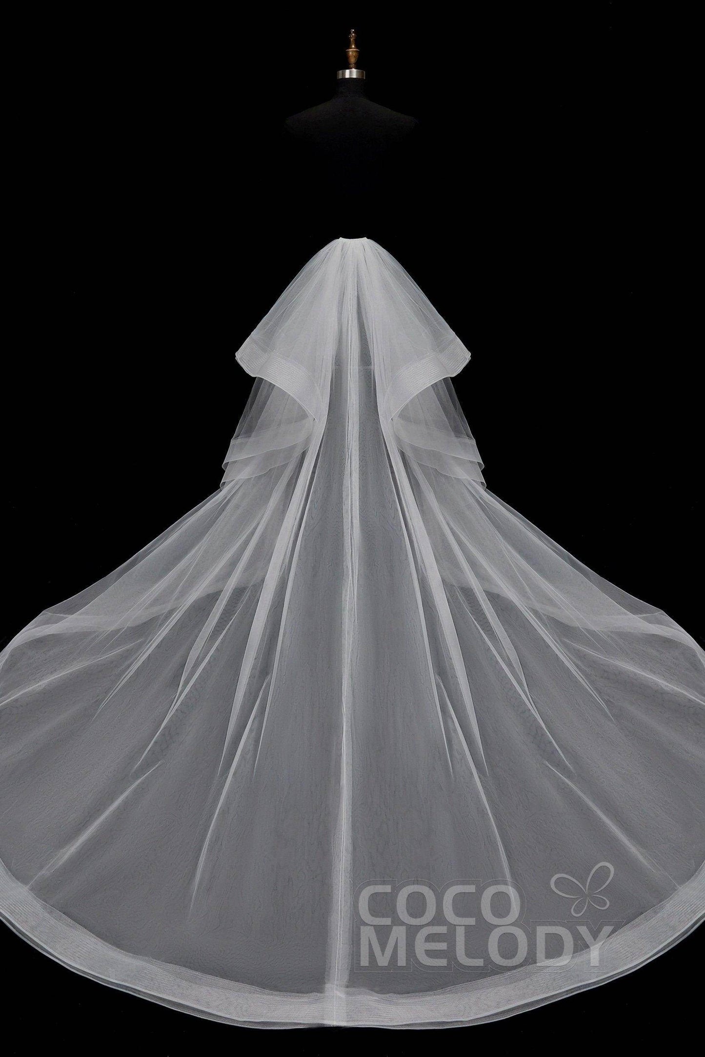 Modern Chapel Train Tulle Wedding Train TR18002 - COCOMELODY