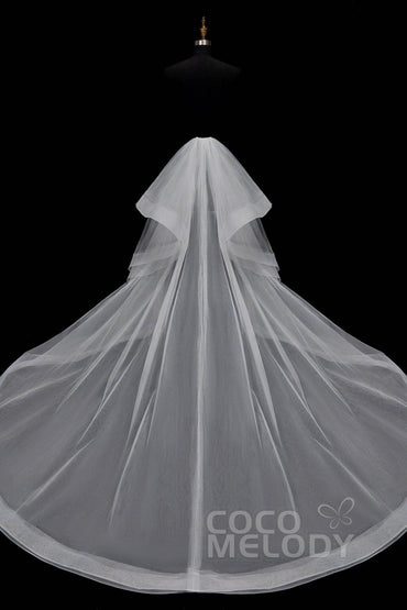 Modern Chapel Train Tulle Wedding Train TR18002 - COCOMELODY