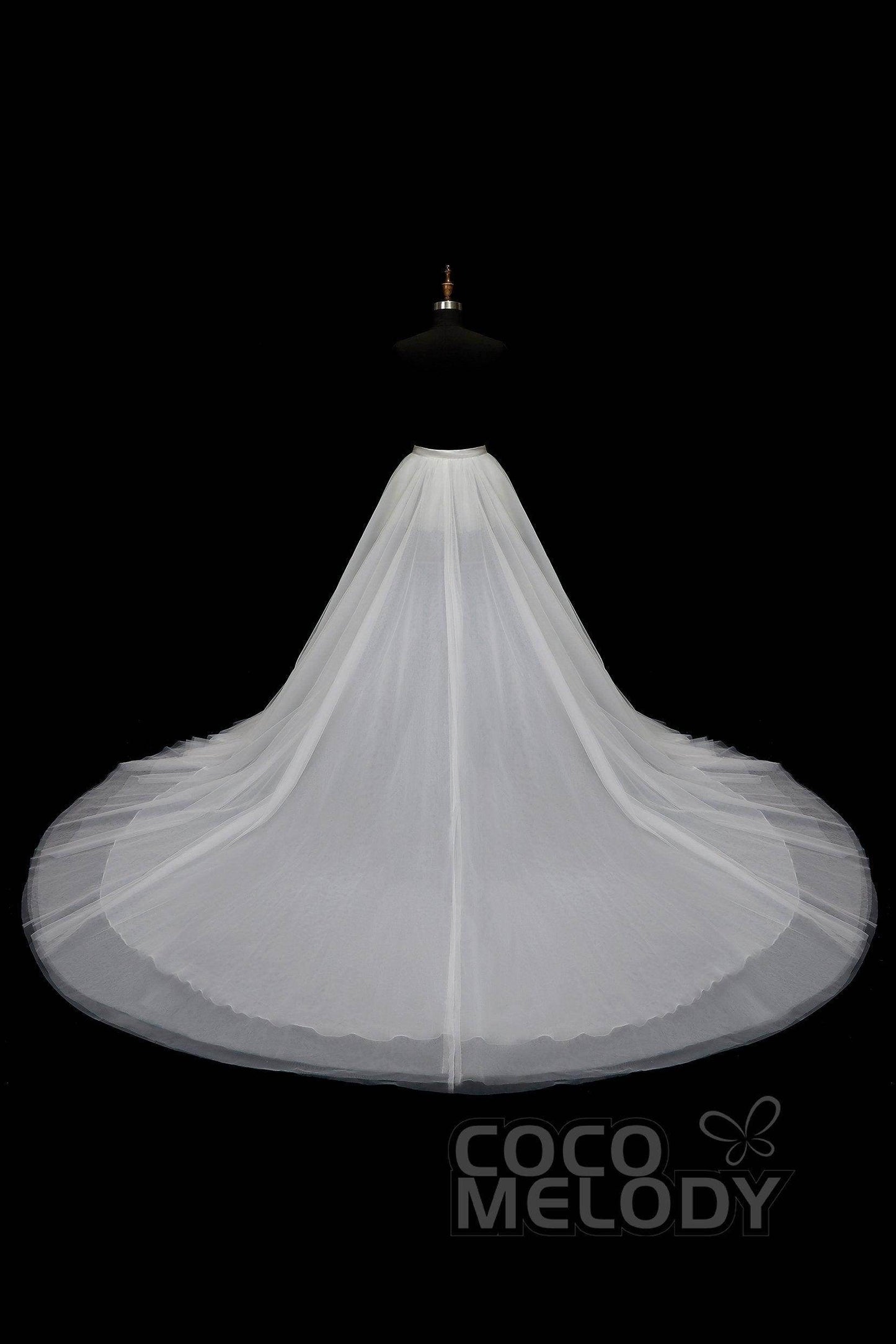Classic Chapel Train Tulle Wedding Skirt TR18005 - COCOMELODY
