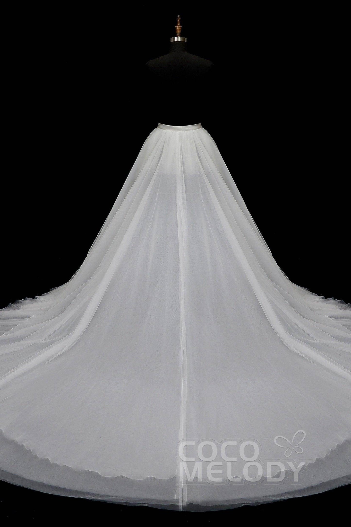 Classic Chapel Train Tulle Wedding Skirt TR18005 - COCOMELODY