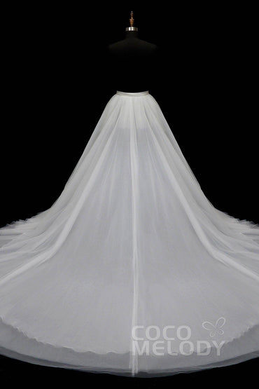 Classic Chapel Train Tulle Wedding Skirt TR18005 - COCOMELODY