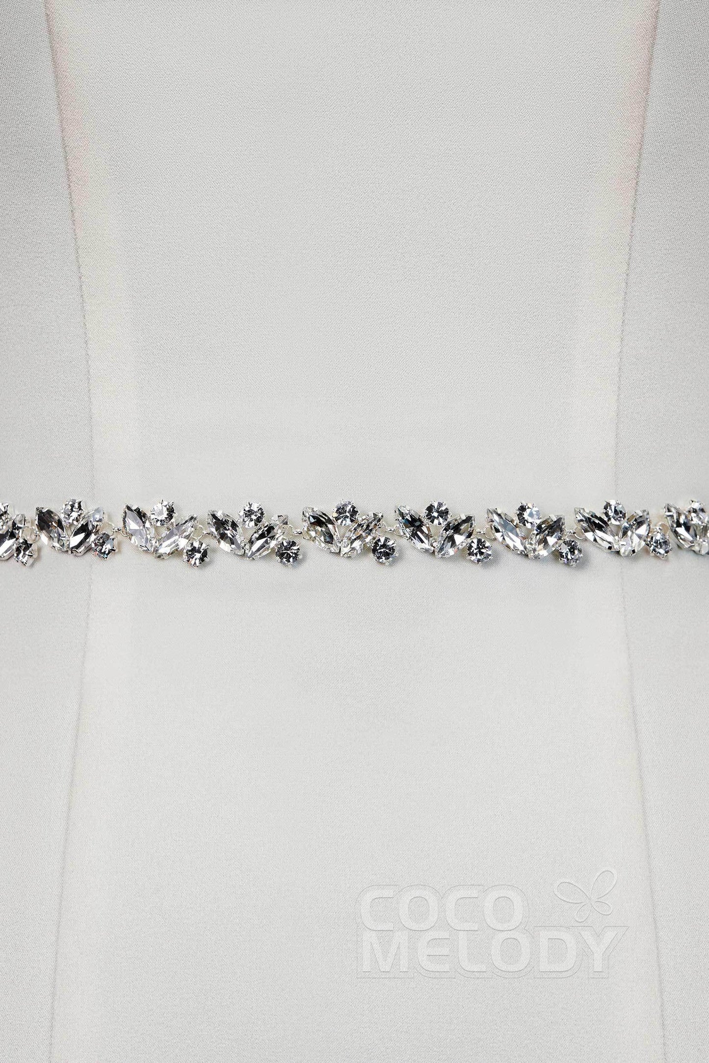 Chic Ribbons Wedding Sash with Rhinestone YD18011 - COCOMELODY