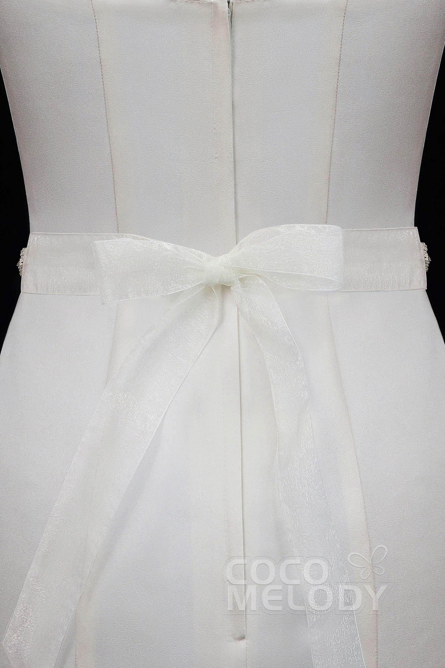 Luxurious Tulle Wedding Sash with Rhinestone YD17010 - COCOMELODY
